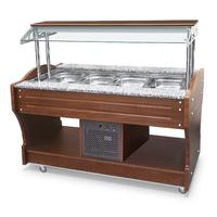 Koud Buffet | Eilandmodel | 4X Gn 1/1 H=150mm | Statische koeling | Baldakijn Kan Niet omlaag | Mastro IEC0002/I