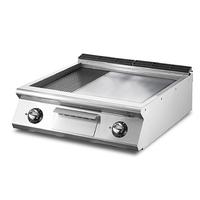 Mastro Bakplaat - Elektrisch - Tafelmodel - ½ Vlakke - ½ Geribbelde Verchroomde Plaat - V080FTREVCRT