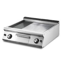 Mastro Bakplaat - Gas - Tafelmodel - ½ Vlak - ½ Geribbelde Verchroomde Plaat - V7080FTRGVCRT