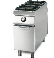 Gas Range With 2 Burners On Cabinet With Door, Stainless Steel Containers, Two-Sided Panel Control, Virtus VS11040PCG