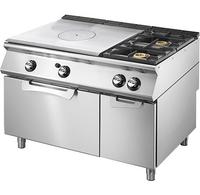 Mastro Bakplaat - Gas Solide Top Op Statische Gasoven Gn 2/1 en Gesloten Kast + 2 Branders - VS70120TPFG