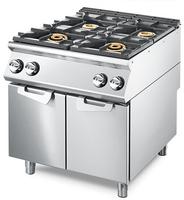 Gas Range With 4 Burners On Closed Cabinet, Pressed Working Top, Virtus VS9080PCGSP