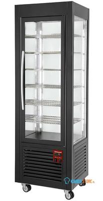 Panoramische Vriesvitrine statisch | 360L, 5 Roosters | R290, milieuvriendelijk | -5°C / -18°C | Zwart | SNE/SB-B7-R2 1