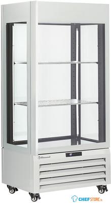 Diamond FULL Glazen Vitrine" 600 Liter 1 Niveau + 2 Planken Geventileerd WINE WIT - MAX/609-VW 1