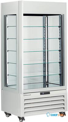 Diamond FULL Glazen Vitrine" 600 Liter 5 Glazen Niveaus Geventileerd CHOCOLATE WIT - MAX/609-CW 1