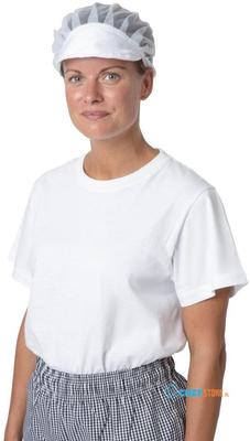 Whites nylon muts met klep en haarnet | B226