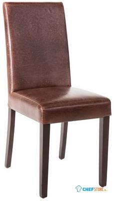 Bolero eigentijdse kunstlederen eetkamerstoel antiek donkerbruin - 2 stuks | GR369