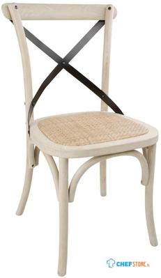 Bolero houten stoel met gekruiste rugleuning ecru 2 stuks | DR306