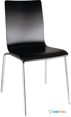 Bolero stoel met vierkante rug zwart - 4 stuks | GR345