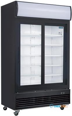 Polar G-Series Rechtopstaande Schuifdeur Displaykoeling Met Lichtbak 950Ltr Zwart - Polar GM814