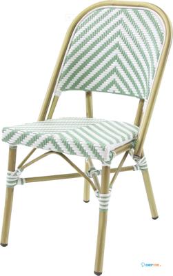 Essentials Paris Bistrostoel Rotan Bamboo Wit/Pastel Groen - 52351 1