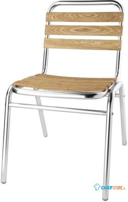 Bolero aluminium en essenhouten stoel (4 stuks) | GK997