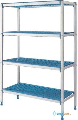 Diamond Lineaire rek in geanodiseerd aluminium 4 niveau's | RLA/444-4/EF 1