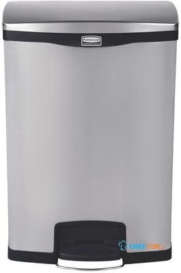 Rubbermaid Slim Jim Front Step pedaalemmer RVS 90ltr - GE939