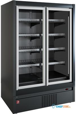 Diamond Vries Wandmeubel, Glazen Zijkanten, Zelfbediening, Klapdeuren - Zwarte Decoratie - TCM16-D5 1