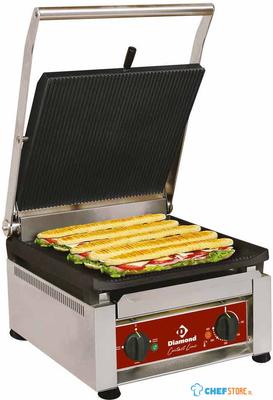 Diamond Contact-grill "HOOG RENDEMENT", geëmailleerde platen | BIGFOOD/SN 1