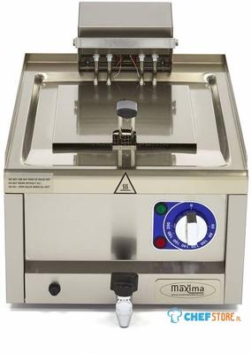Maxima Frituurpan - 10 L - 1 Mand - met Tapkraan - 400V - 09391640