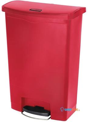Rubbermaid Slim Jim Front Step pedaalemmer 90ltr rood - GL038