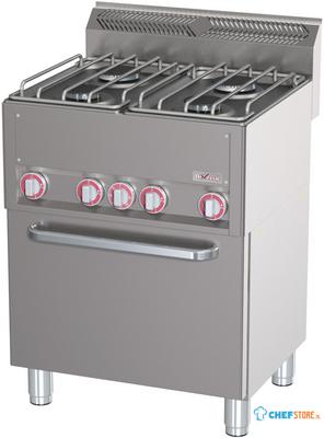 Diverso By Diamond Fornuis 4 Branders op Conventieoven GN 1/1 - WR-G4CF-20 1