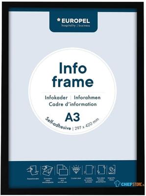 Europel Info Kader / Zelfklevende Set 2 Stuks A3 Zwart - HU454