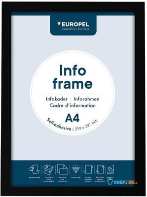 Europel Infokader / Zelfklevende Set van 2 Stuks A4 Zwart - HU456
