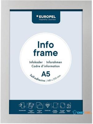 Europel Infokader / Zelfklevende Set 2 Stuks A5 Zilver - HU457