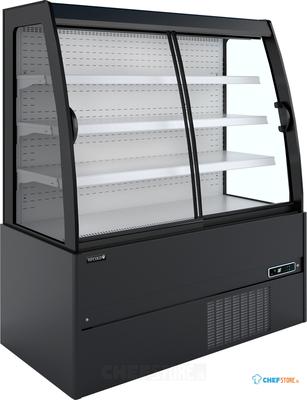 Compacte Wandkoeler met Schuifdeuren (Zwart Ext. - wit Int.) - MCWB130S LOW LED
