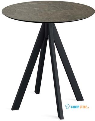 Infinity Terrastafel Zwart Frame + Midnight Marble HPL 70 cm - Essentials 120011670