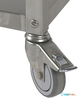 Diamond Kit van 6 wielen in R.V.S. Ø 100 (3 met rem) | RS10-X6 1