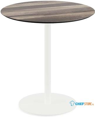 Urban Terrastafel Wit Frame + Tropical Wood HPL 70 cm - Essentials 130021270