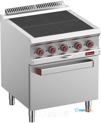 Elektrisch Fornuis 4 Verlaagde Platen - Op Convectie Oven GN 1/1 - Diamond E7/4SPFV7-N 1