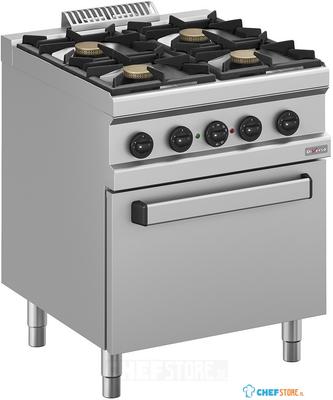 Diverso By Diamond Gasfornuis 4 Branders, Elektrische Convectie-Oven GN 1/1 - WR-M4BF-M1 1
