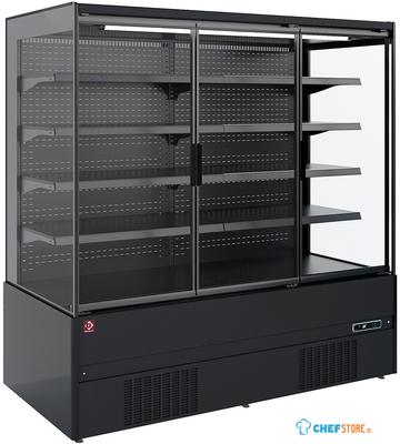 Diamond Gekoeld Wandmeubel, Zelfbediening, Klapdeuren - FULL BLACK - PML13-H5 1