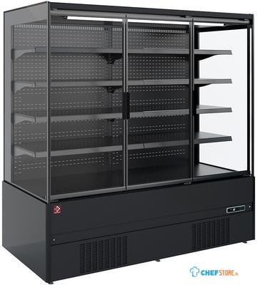 Diamond Gekoeld Wandmeubel, Zelfbediening, Klapdeuren - FULL BLACK - PML25-H5 1