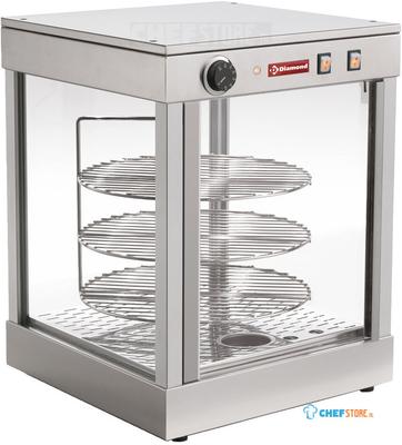 Warmhoudvitrine | Draaiend | 3 Roosters | PIZZA/D38 | Diamond 1
