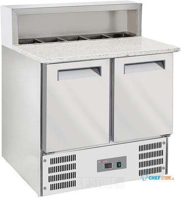 Diverso By Diamond 2-Deurs Gekoelde Pizzas Tafel GN 1/1, Gekoelde Structuur 5x GN 1/6-150 Mm - WR-SRP6-Z2 1