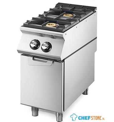 Gas Range With 2 Burners On Closed Cabinet, Pressed Working Top, Virtus VS9040PCGSP 1