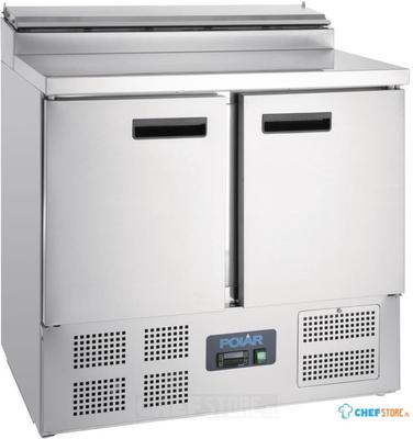 Gekoelde saladette | 2 deuren | RVS werkblad | Deksel 5x 1/6GN | 254 liter | G604