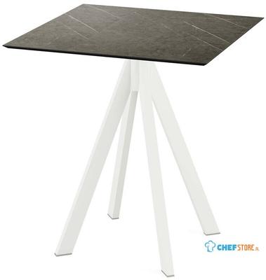 Infinity Terrastafel Wit Frame + Midnight Marble HPL 70x70 cm - Essentials 120021677