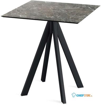 Infinity Terrastafel Zwart Frame + Galaxy Marble HPL 70x70 cm - Essentials 120011577