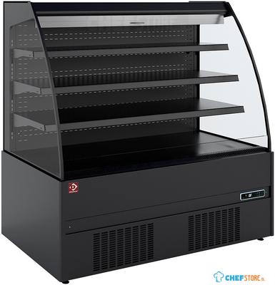 Diamond Halfmuurkoelkast, Zelfbediening, Open, met Gordijn - FULL BLACK - ERM15-P5 1