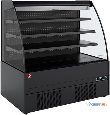 Diamond Halfmuurkoelkast, Zelfbediening, Open, met Gordijn - FULL BLACK - ERM20-P5 1