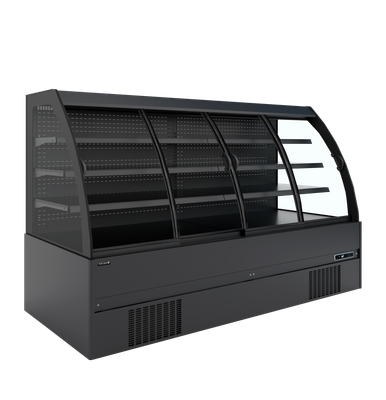 Compacte Zwarte Wandkoeler met Schuifdeuren - MC+B250S LOW LED