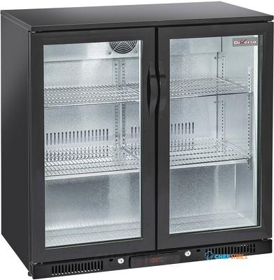 Diverso By Diamond Gekoelde Flessenkoeler "achterbar" Geventileerd, 2 Glazen Klapdeuren - WR-TAB2-B2 1