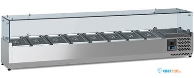 Opzetkoelvitrine | 180cm | 8 x 1/4GN | Glaswand | Ecofrost | 7950.5121 1