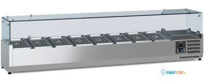 Opzetkoelvitrine | 180cm | 8 x 1/3GN | Glaswand | Ecofrost | 7950.5131 1