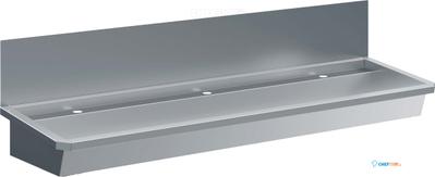 RVS WASBAK 3 KRANEN 1800MMINCLUSIEF AFVOERPLUG En SPATSCHERM - Combisteel 7013.4610