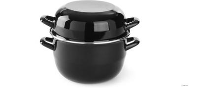 Hendi Mosselpan zwart emaille 200 mm 3 l | diameter 21cm | 625057 1