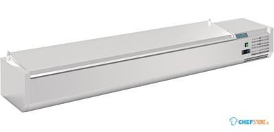 Opzetkoelvitrine | 10x GN 1/4 | RVS Deksel | Polar G-serie FA857