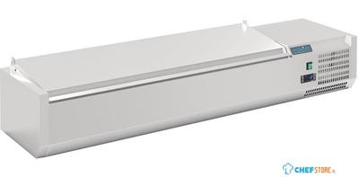 Opzetkoelvitrine | 6x GN 1/4 | RVS Deksel | Polar G-serie DA680